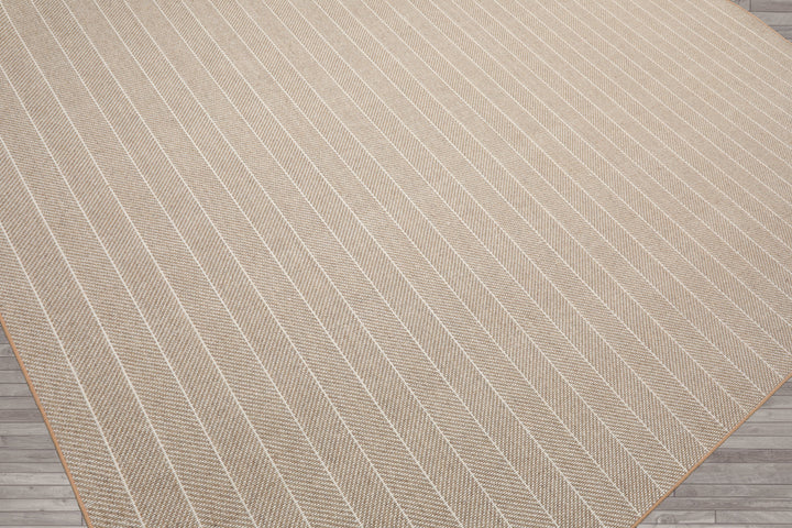 Multi Size Tan Ivory Color Hand Woven Herringbone New Zealand Wool Contemporary Oriental Rug