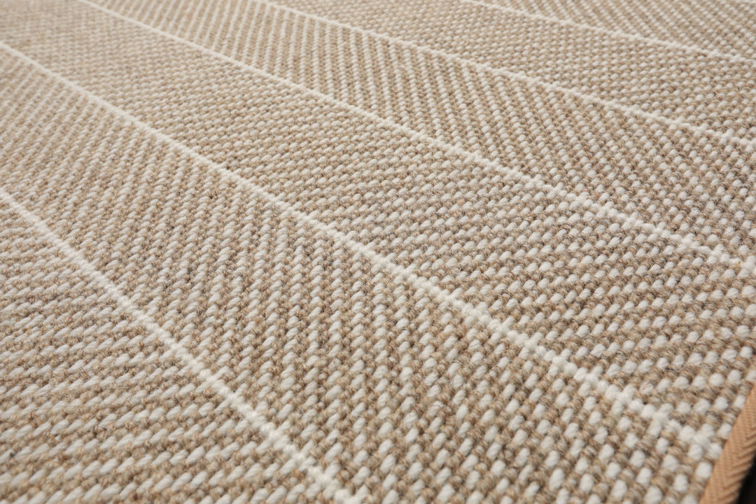 Multi Size Tan Ivory Color Hand Woven Flatweave Wool Contemporary Oriental Rug