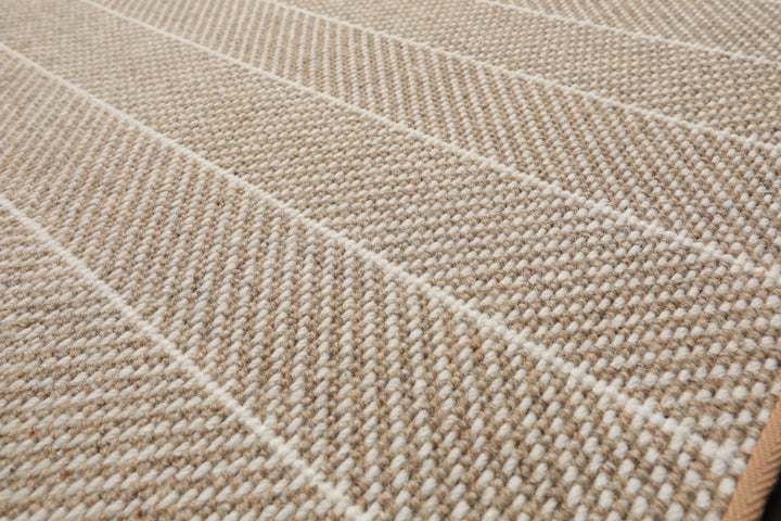 Multi Size Tan Ivory Color Hand Woven Flatweave Wool Contemporary Oriental Rug