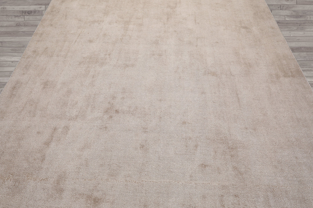 Multi Size Taupe Color Hand Tufted Textured 100% Viscose Contemporary Oriental Rug
