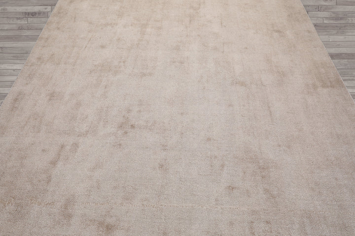 Multi Size Taupe Color Hand Tufted Textured 100% Viscose Contemporary Oriental Rug