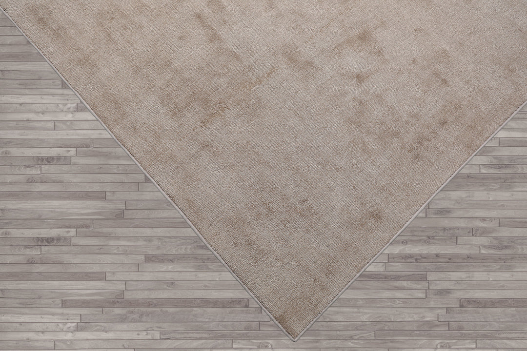 Multi Size Taupe Color Hand Tufted Textured 100% Viscose Contemporary Oriental Rug