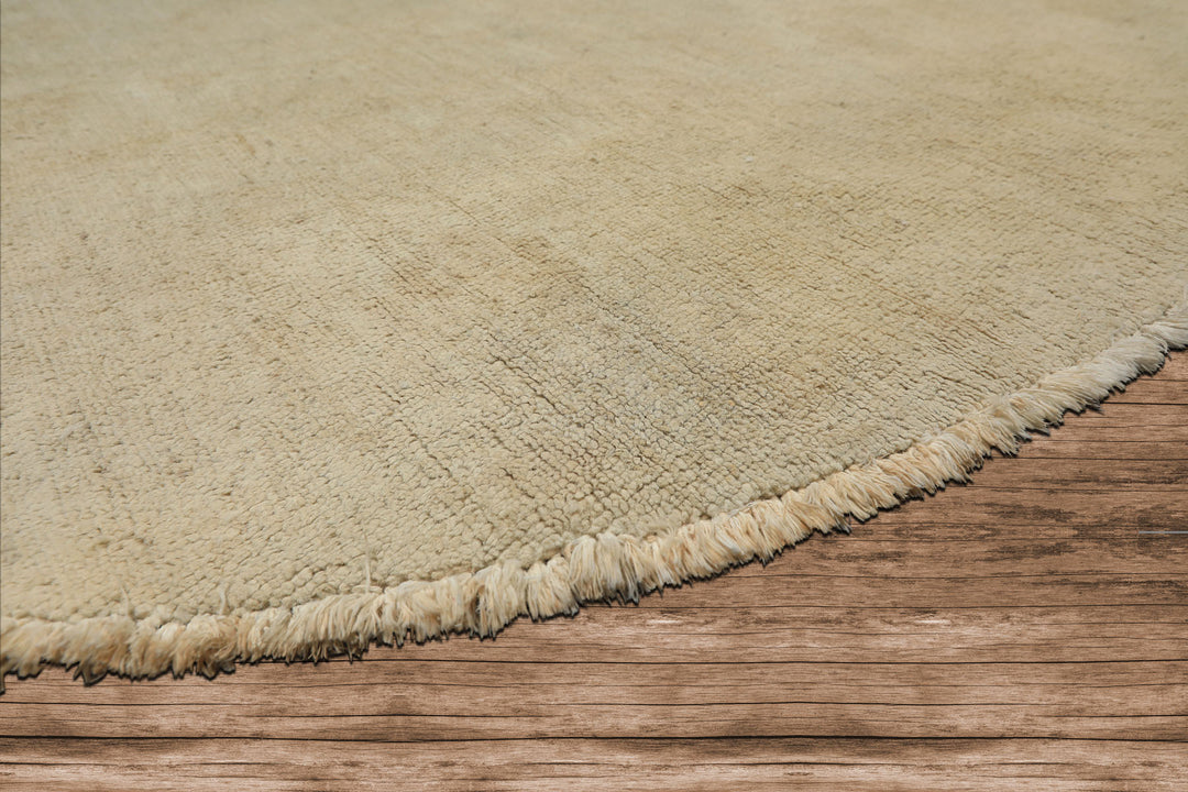 Round Gray, Beige, Color Hand Knotted Peshawar wool Modern & Contemporary Oriental Rug