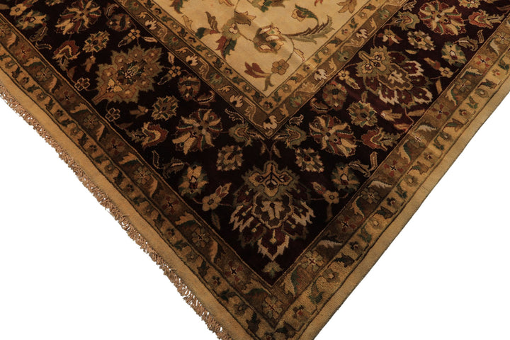 12x18 Beige, Maroon, Sage Color Hand Knotted Agra New Zealand Wool Traditional Oriental Rug