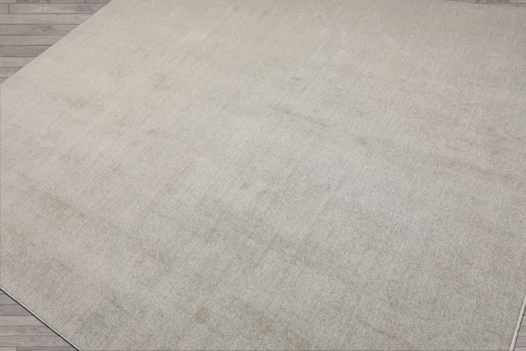 Multi Size Mossy Gray Color Hand Tufted Textured New Zealand Wool Contemporary Oriental Rug