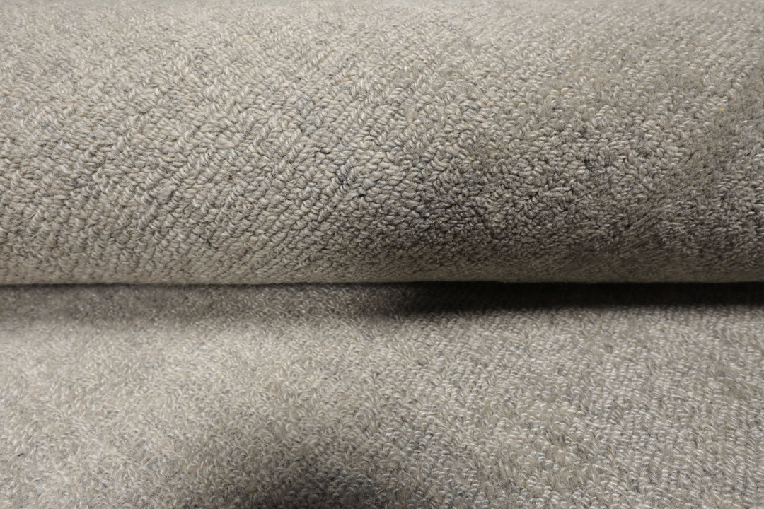 Multi Size Mossy Gray Color Hand Tufted Textured New Zealand Wool Contemporary Oriental Rug
