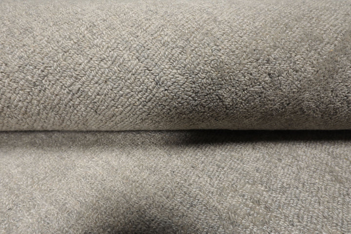 Multi Size Mossy Gray Color Hand Tufted Textured New Zealand Wool Contemporary Oriental Rug