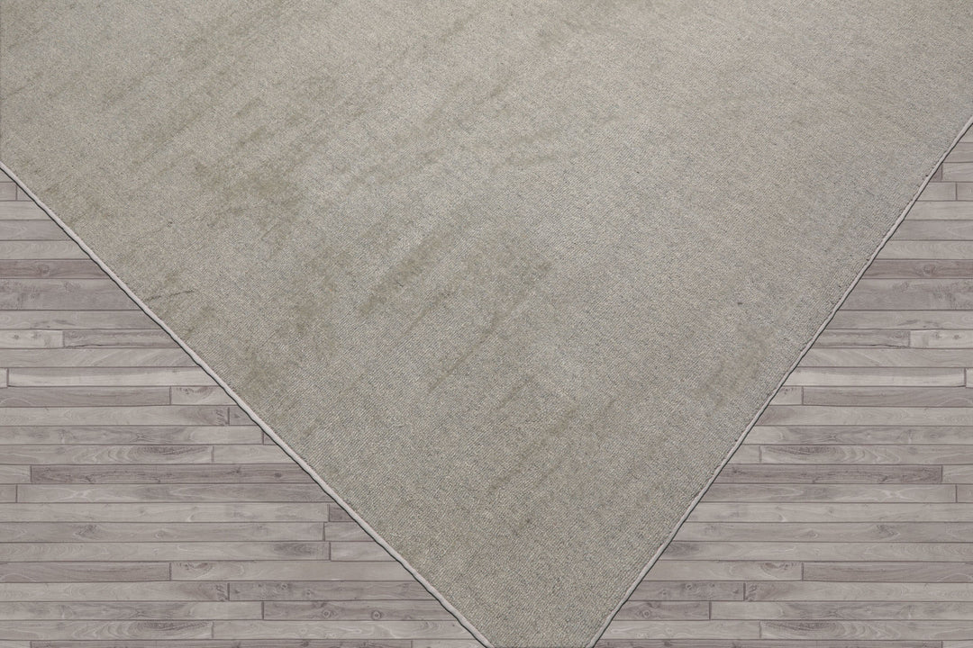 Multi Size Mossy Gray Color Hand Tufted Textured New Zealand Wool Contemporary Oriental Rug