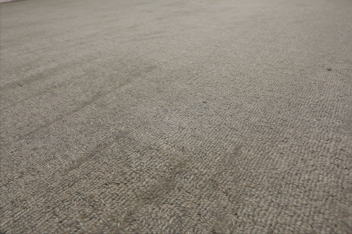 Multi Size Mossy Gray Color Hand Tufted Textured New Zealand Wool Contemporary Oriental Rug