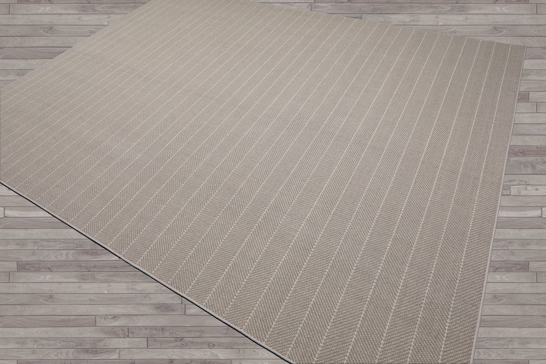 Multi Size Gray Ivory Color Hand Woven Herringbone New Zealand Wool Contemporary Oriental Rug