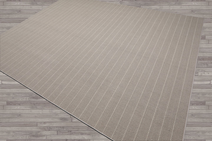 Multi Size Gray Ivory Color Hand Woven Herringbone New Zealand Wool Contemporary Oriental Rug