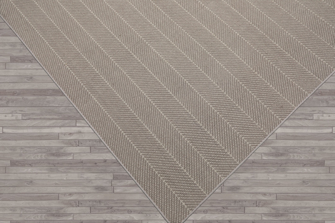 Multi Size Gray Ivory Color Hand Woven Herringbone New Zealand Wool Contemporary Oriental Rug