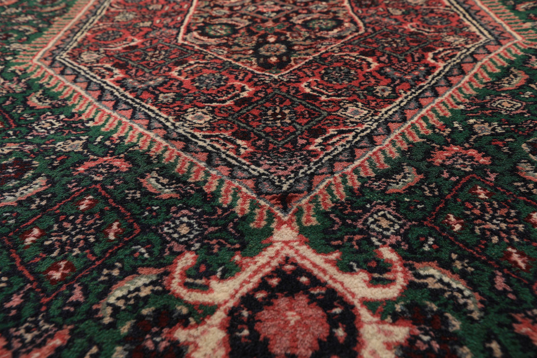 8x10 Emerald, Pink, Ivory Color Hand Knotted Tabriz Wool Traditional Oriental Rug