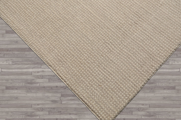 Multi Size Beige Ivory Color Hand Tufted Textured New Zealand Wool Contemporary Oriental Rug