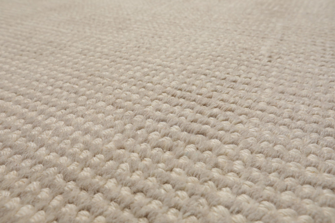 Multi Size Beige Ivory Color Hand Tufted Textured New Zealand Wool Contemporary Oriental Rug