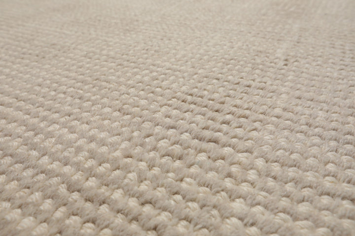 Multi Size Beige Ivory Color Hand Tufted Textured New Zealand Wool Contemporary Oriental Rug