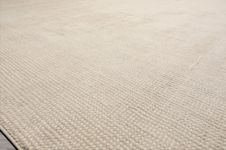 Multi Size Beige Ivory Color Hand Tufted Textured New Zealand Wool Contemporary Oriental Rug