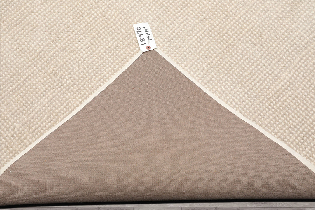 Multi Size Beige Ivory Color Hand Tufted Textured New Zealand Wool Contemporary Oriental Rug