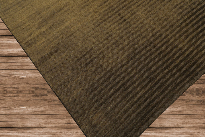 8x11 Dark Green, , Color Hand Knotted Tibetan Wool Modern & Contemporary / ribbed Oriental Rug