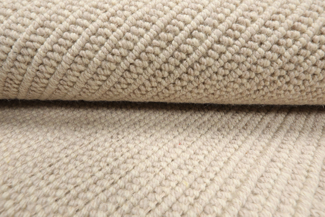 Multi Size Beige Color Hand Tufted Textured New Zealand Wool Contemporary Oriental Rug