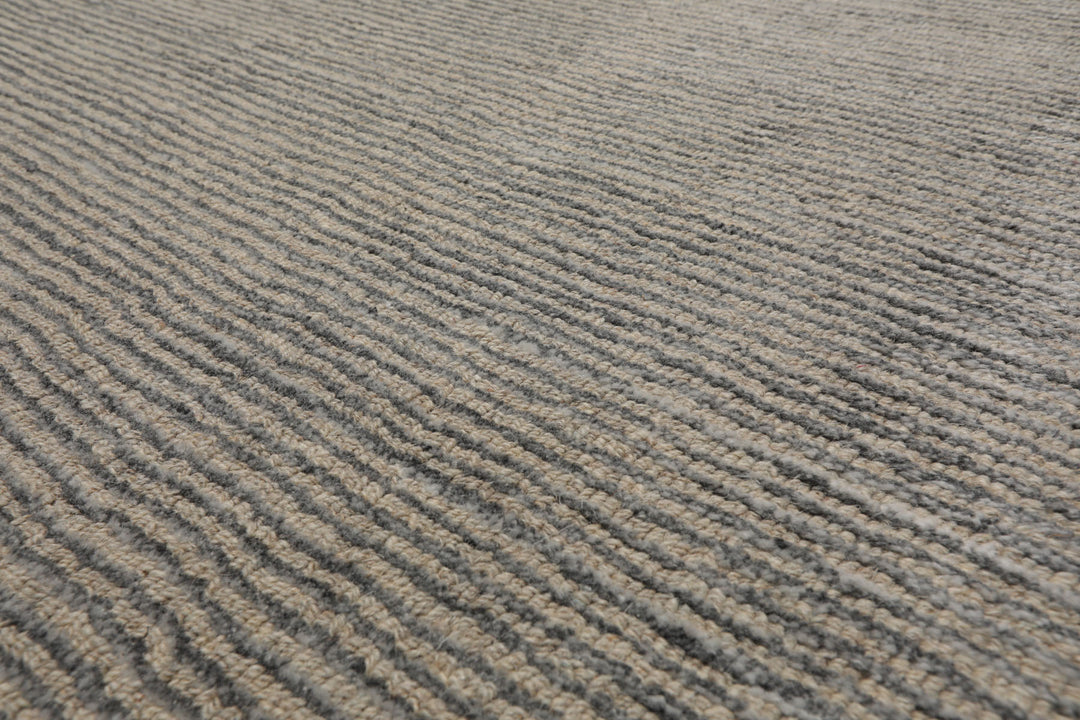 Multi Size Beige Gray Color Hand Tufted Textured New Zealand Wool Contemporary Oriental Rug