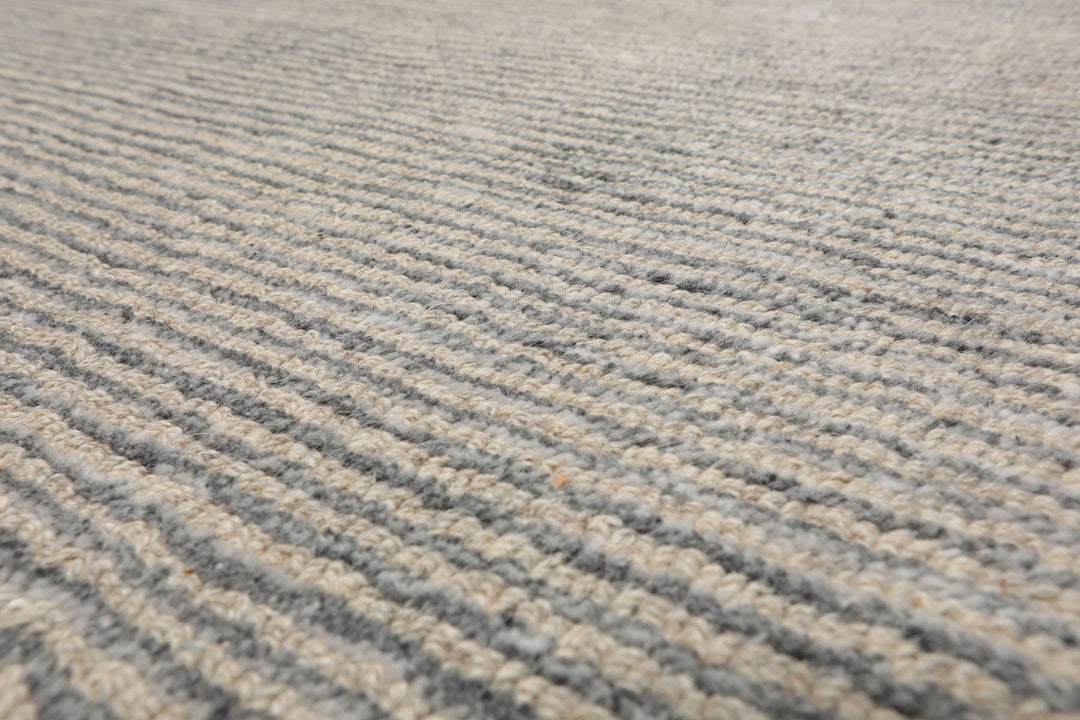 Multi Size Beige Gray Color Hand Tufted Textured New Zealand Wool Contemporary Oriental Rug