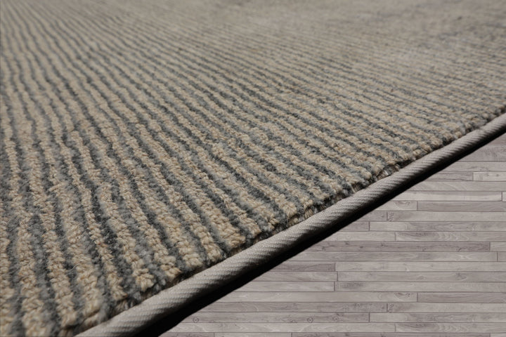 Multi Size Beige Gray Color Hand Tufted Textured New Zealand Wool Contemporary Oriental Rug