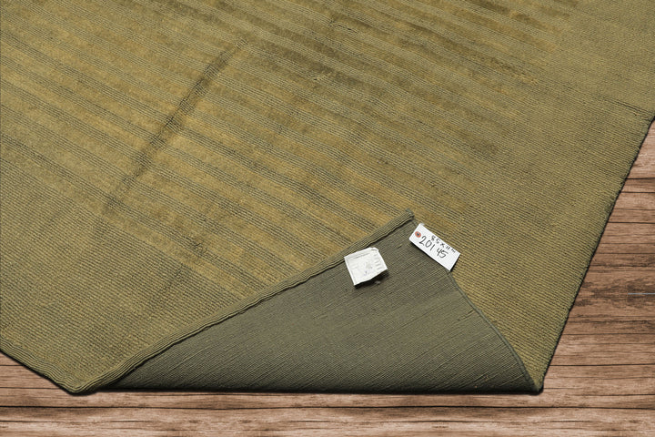 8x11 Olive, Green, Color Hand Knotted Tibetan Wool Modern & Contemporary / ribbed Oriental Rug
