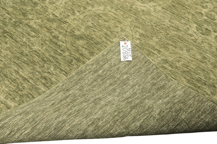 5x8 Tone on Tone Sage, , Color Hand Knotted Tibetan Wool Transitional Oriental Rug