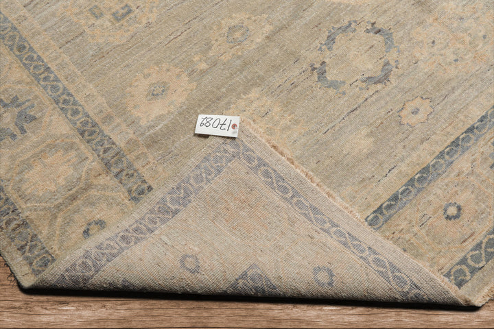 8x10 Hand Knotted Afghan Oushak 100% Wool Oriental Area Rug Gray Beige Color