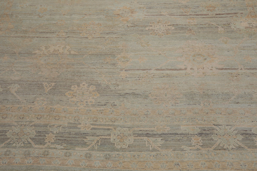 10x14 Hand Knotted Afghan Oushak 100% Wool Oriental Area Rug Mint Beige Color