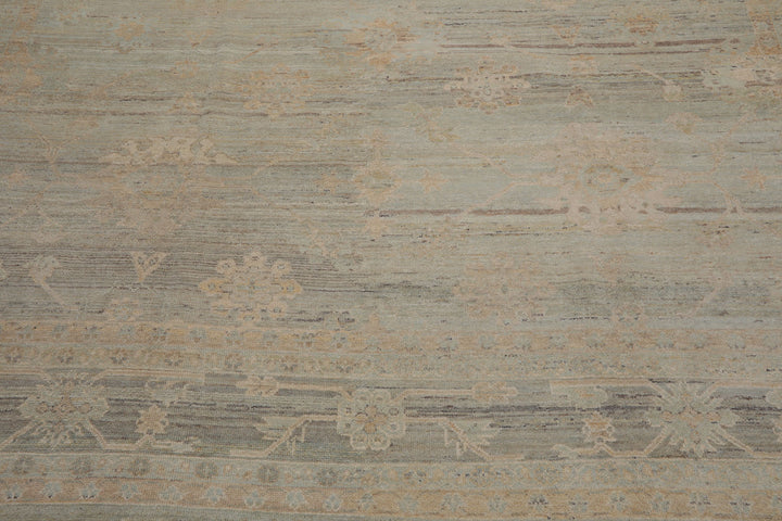 10x14 Hand Knotted Afghan Oushak 100% Wool Oriental Area Rug Mint Beige Color