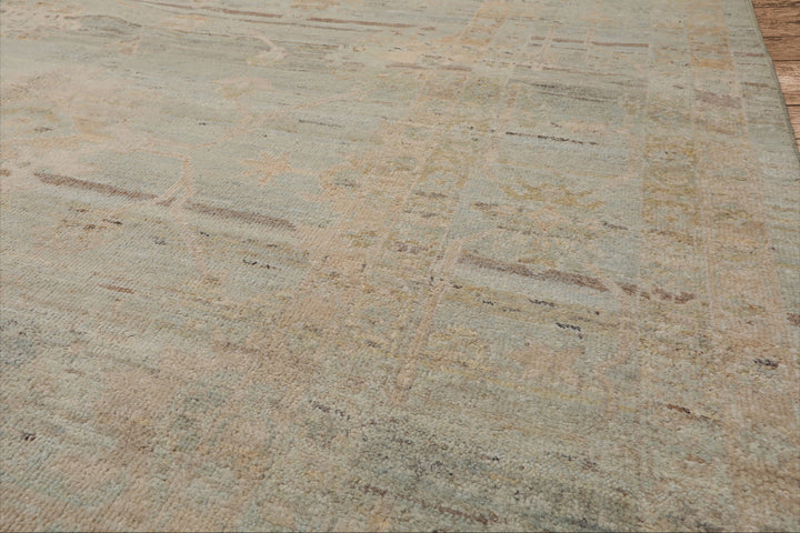 10x14 Hand Knotted Afghan Oushak 100% Wool Oriental Area Rug Mint Beige Color