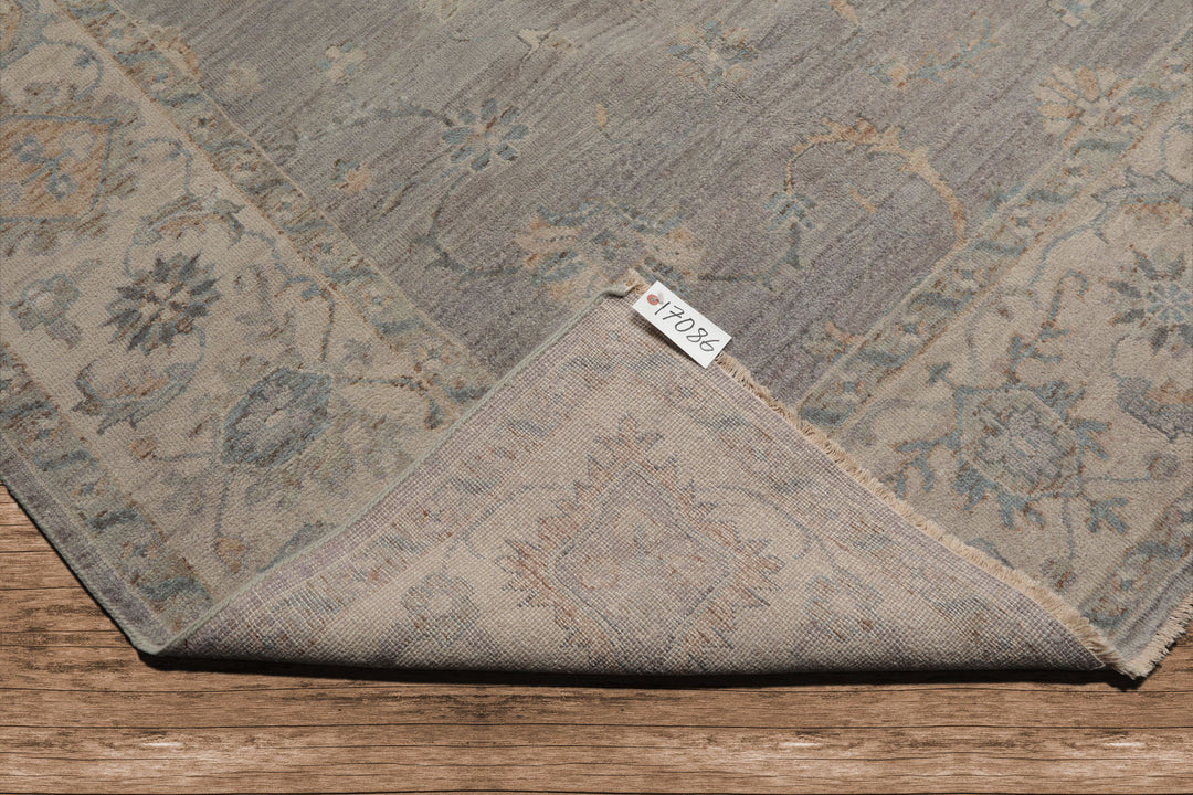 9x12 Hand Knotted Afghan Oushak 100% Wool Oriental Area Rug Gray Beige Color