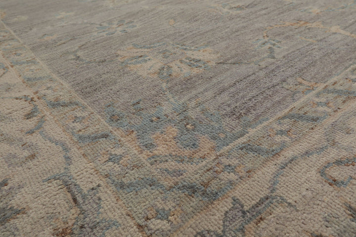 9x12 Hand Knotted Afghan Oushak 100% Wool Oriental Area Rug Gray Beige Color