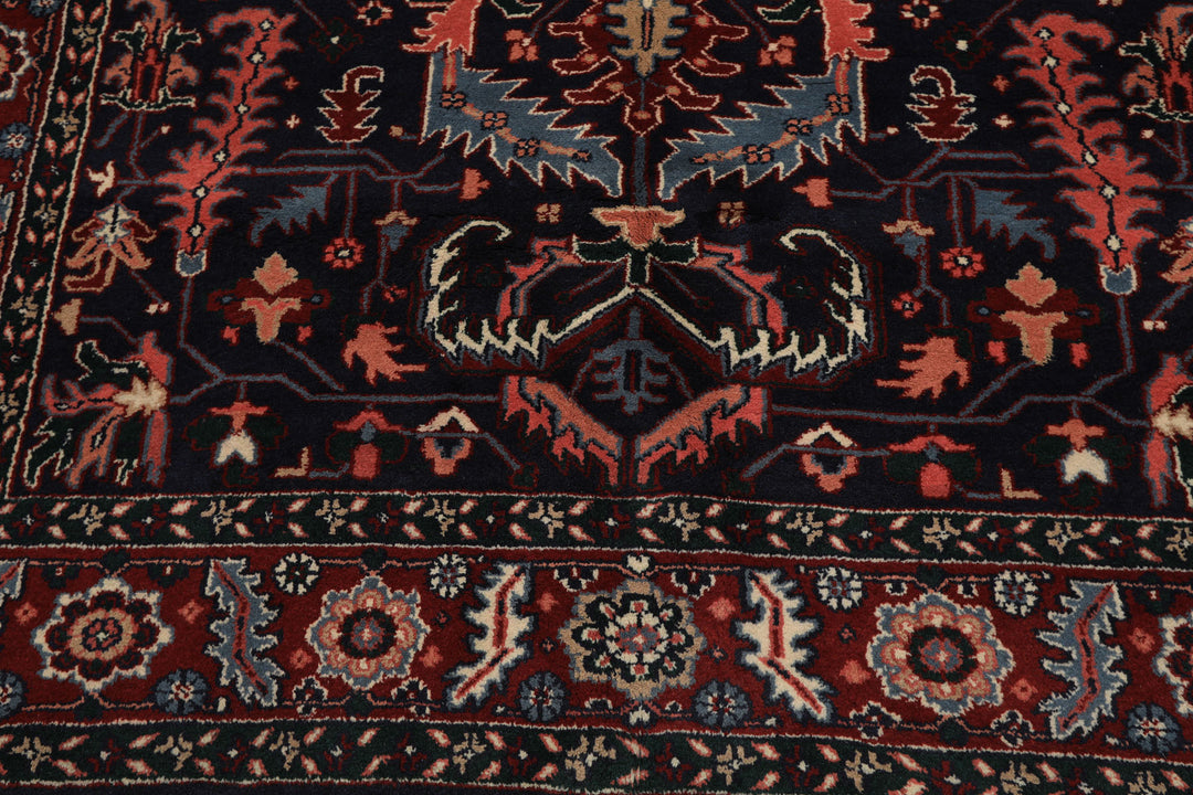 5x8 Navy, Red, Blush Color Hand Knotted Oushak Wool Arts & Crafts Oriental Rug