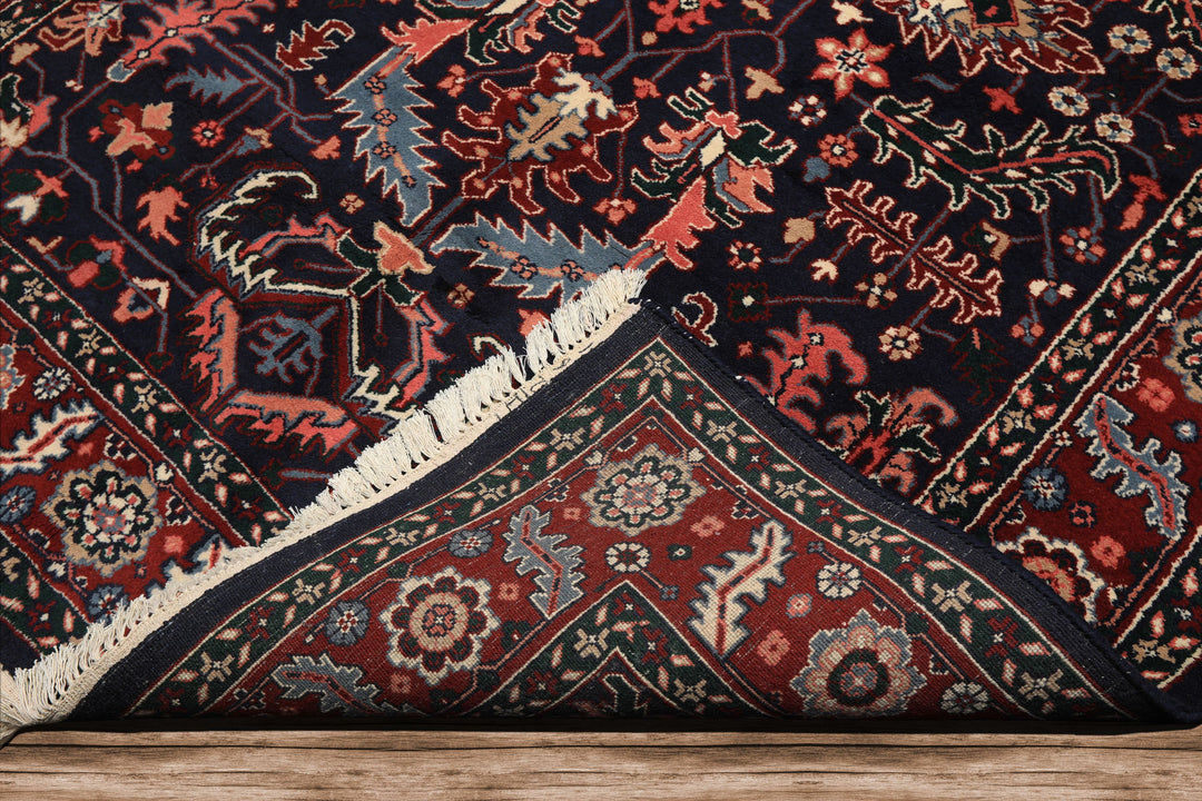 5x8 Navy, Red, Blush Color Hand Knotted Oushak Wool Arts & Crafts Oriental Rug