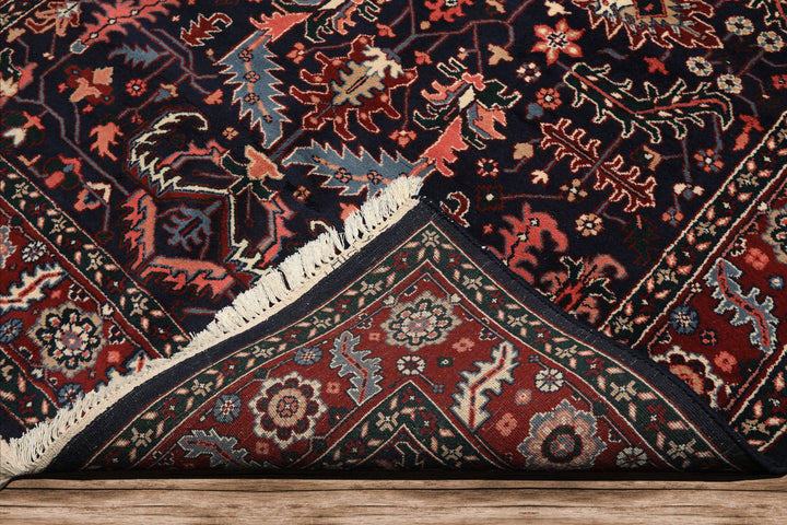 5x8 Navy, Red, Blush Color Hand Knotted Oushak Wool Arts & Crafts Oriental Rug