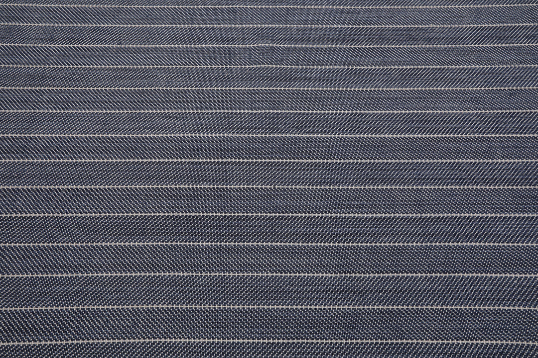 Multi Size Navy Gray Color Hand Woven Herringbone New Zealand Wool Contemporary Oriental Rug