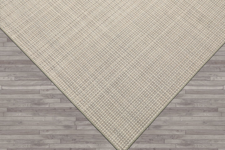 Multi Size Beige Gray Color Hand Woven Textured New Zealand Wool Contemporary Oriental Rug