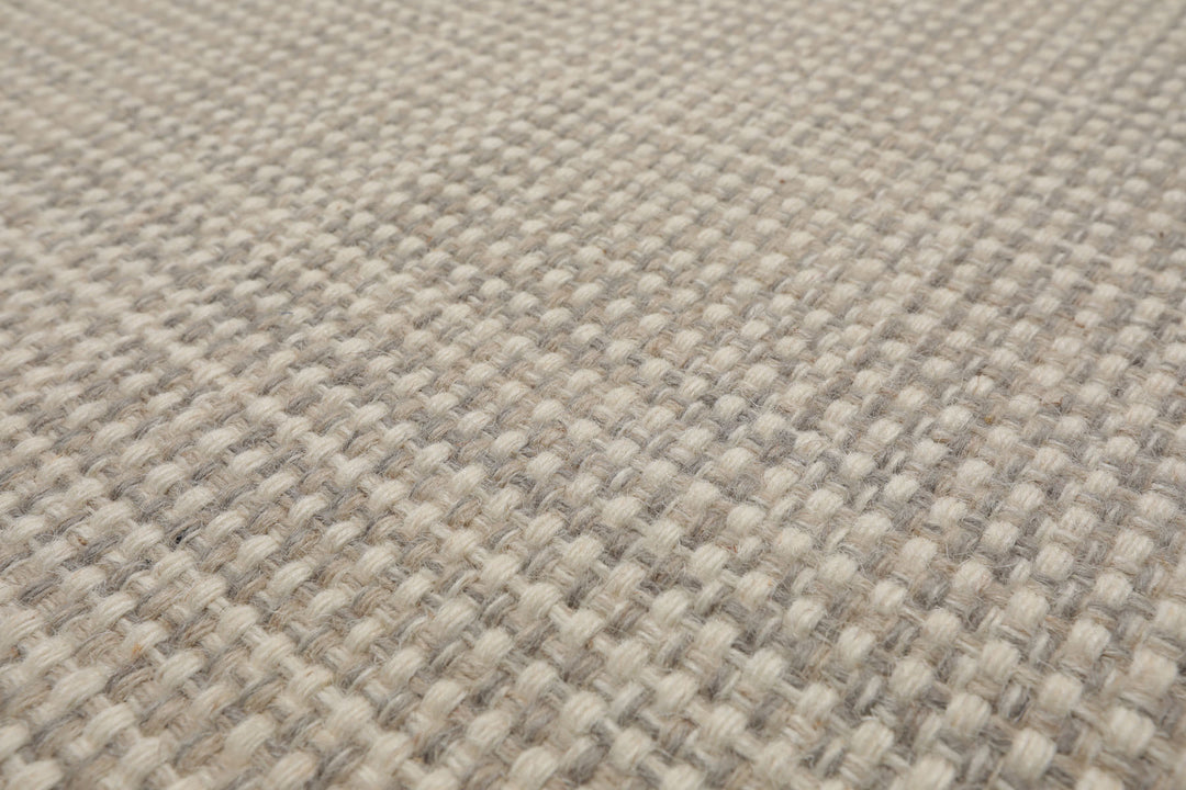 Multi Size Beige Gray Color Hand Woven Textured New Zealand Wool Contemporary Oriental Rug