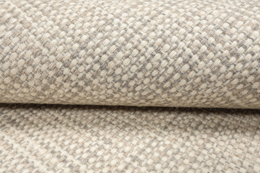 Multi Size Beige Gray Color Hand Woven Textured New Zealand Wool Contemporary Oriental Rug