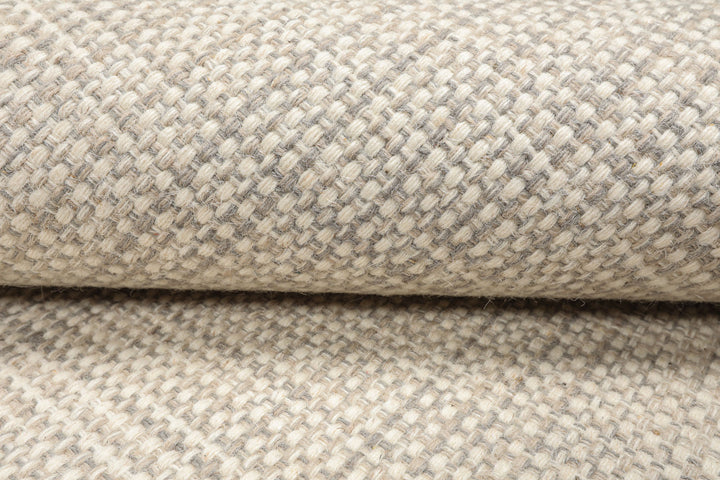 Multi Size Beige Gray Color Hand Woven Textured New Zealand Wool Contemporary Oriental Rug