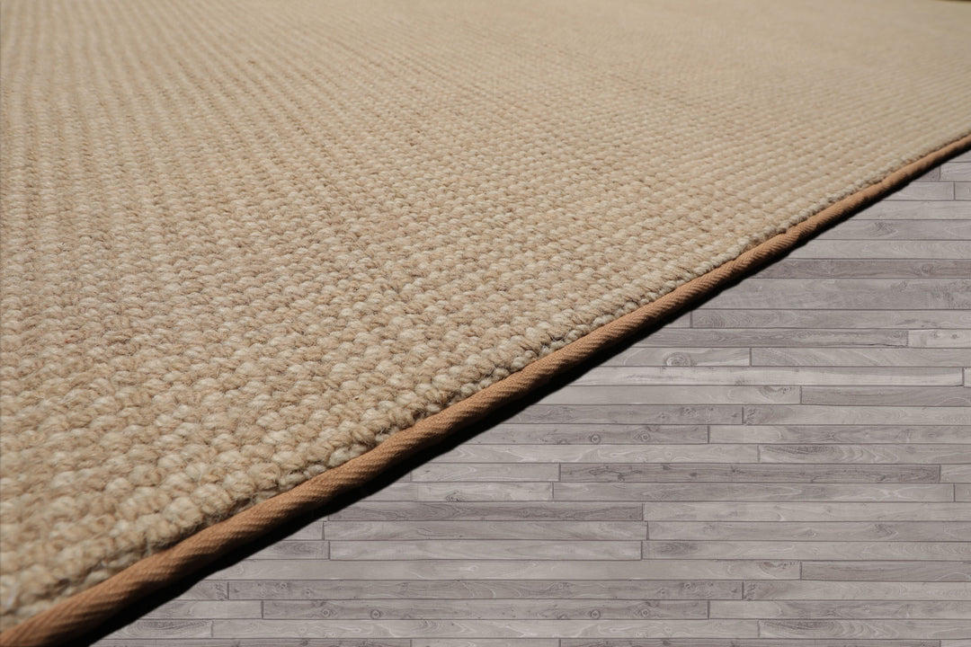 Multi Size Tan Beige Color Hand Tufted Textured New Zealand Wool Contemporary Oriental Rug