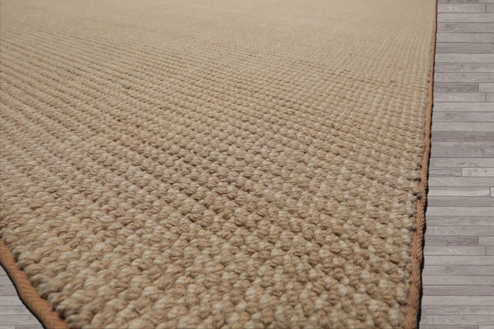 Multi Size Tan Beige Color Hand Tufted Textured New Zealand Wool Contemporary Oriental Rug