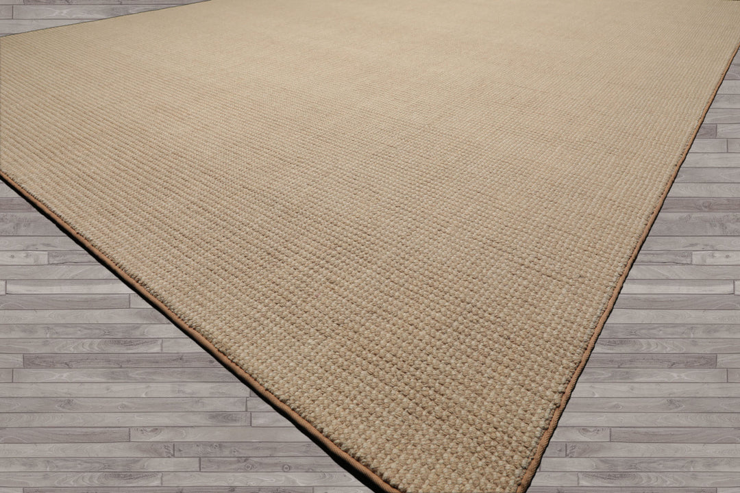 Multi Size Tan Beige Color Hand Tufted Textured New Zealand Wool Contemporary Oriental Rug