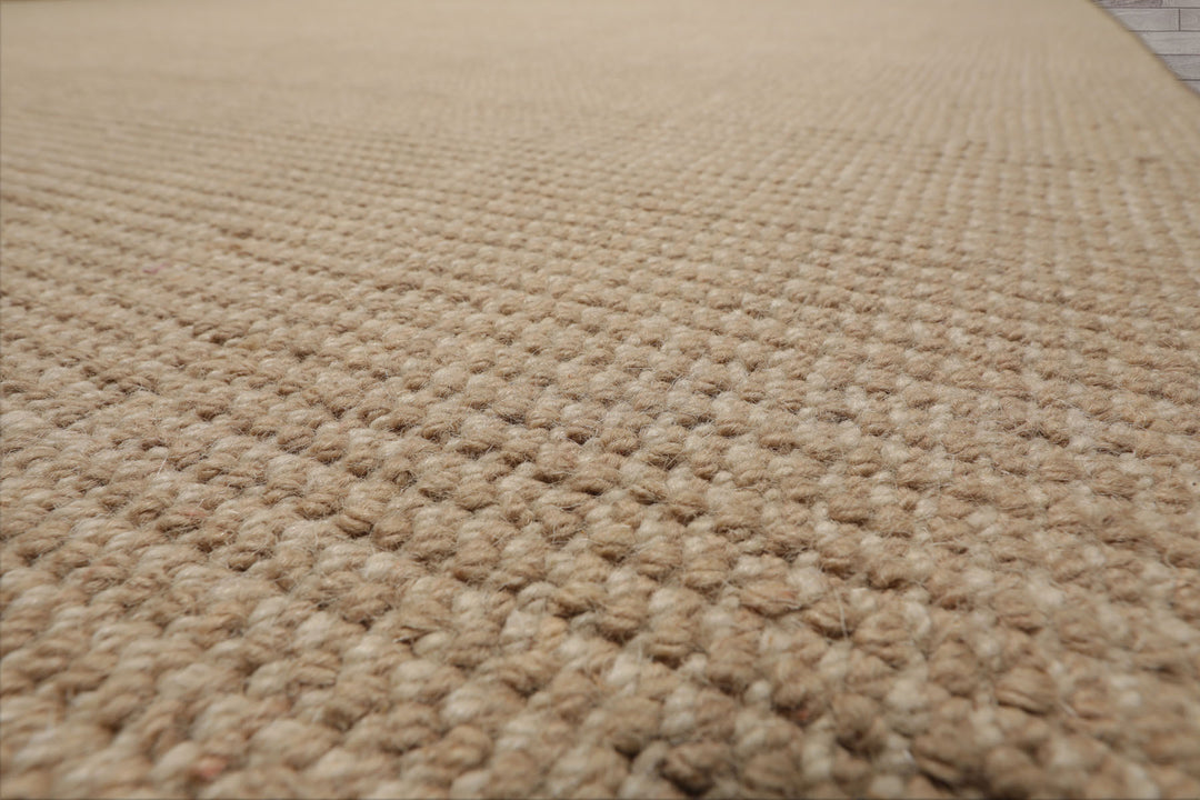 Multi Size Tan Beige Color Hand Tufted Textured New Zealand Wool Contemporary Oriental Rug