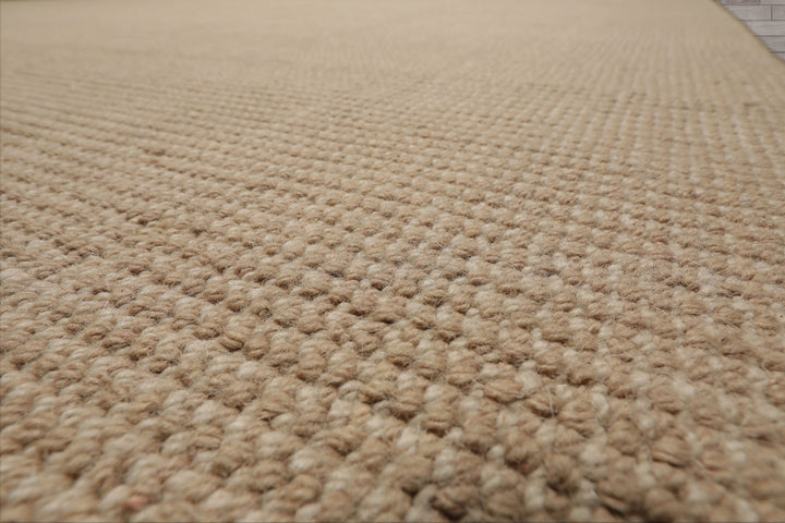 Multi Size Tan Beige Color Hand Tufted Textured New Zealand Wool Contemporary Oriental Rug