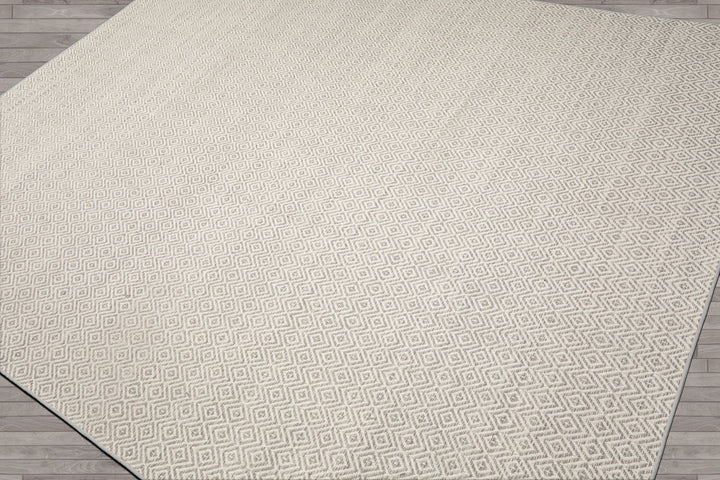 Multi Size Ivory Gray Color Hand Woven Geometric New Zealand Wool Contemporary Oriental Rug