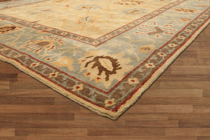 8x10 Beige, Slate, Rust Color Hand Knotted Tibetan Wool Traditional Oriental Rug
